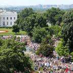Crowds protest Trump’s hardline immigration policies from coast to coast